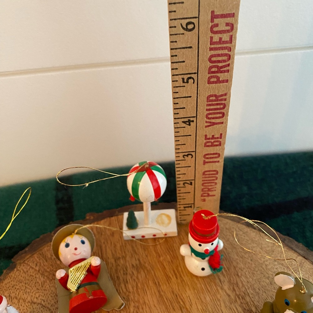 Vintage Wooden Hand Painted Christmas Ornaments Made In Germany Arts And Crafts - Picture 10 of 11
